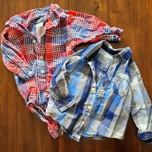 12 month boy plaid tops